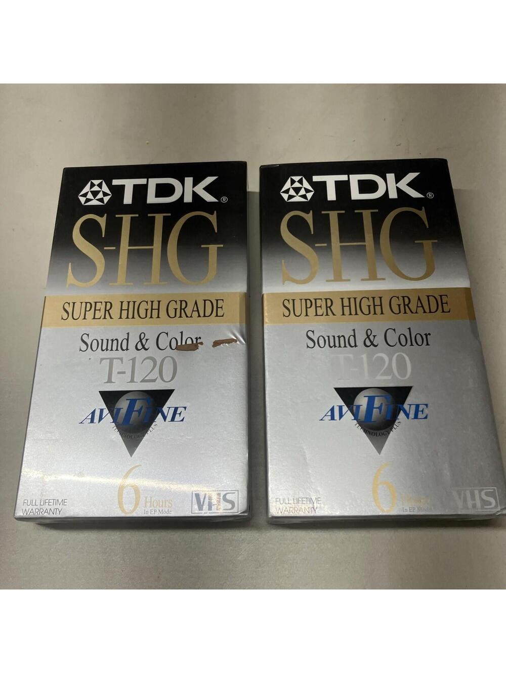 TDK S-HG Super High Grade T-120 Sound And Color VHS 2 Pack Tapes New Sealed
